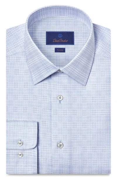 David Donahue Trim Fit Check Cotton Dobby Dress Shirt In Blue