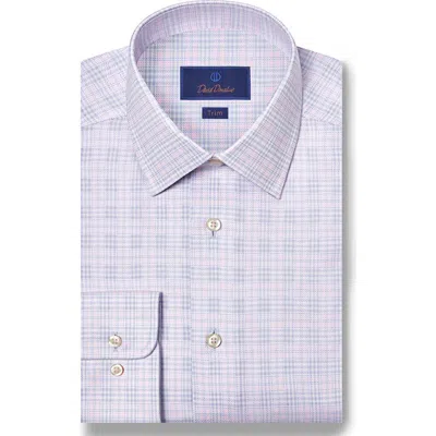 David Donahue Trim Fit Check Cotton Dobby Dress Shirt In Pink
