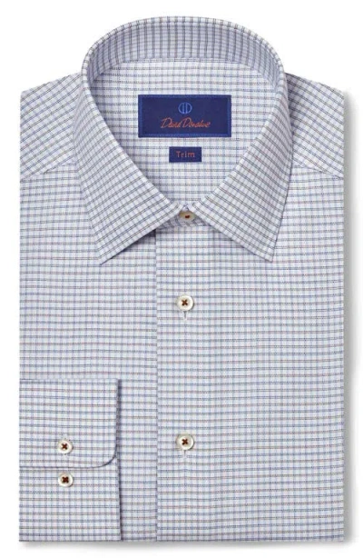 David Donahue Trim Fit Check Cotton Dress Shirt In Blue