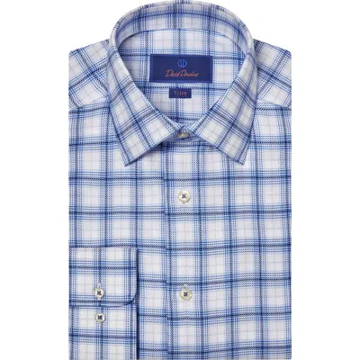 David Donahue Trim Fit Check Cotton Dress Shirt In Blue