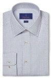 David Donahue Trim Fit Check Cotton Dress Shirt