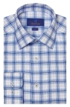 David Donahue Trim Fit Check Cotton Dress Shirt In Blue