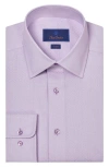 David Donahue Trim Fit Check Cotton Dress Shirt In Lilac