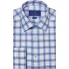 David Donahue Trim Fit Check Cotton Dress Shirt In Blue
