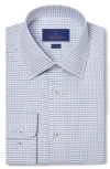 David Donahue Trim Fit Check Cotton Dress Shirt In Navy/blue