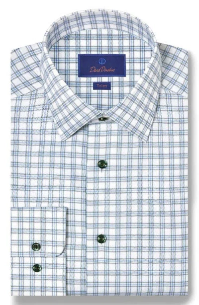 David Donahue Trim Fit Check Cotton Herringbone Dress Shirt In Multi