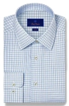 David Donahue Trim Fit Check Pima Cotton Dobby Dress Shirt In Blue