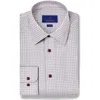 David Donahue Trim Fit Check Pima Cotton Dobby Dress Shirt In Gray