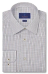 David Donahue Trim Fit Dobby Check Dress Shirt In Multi