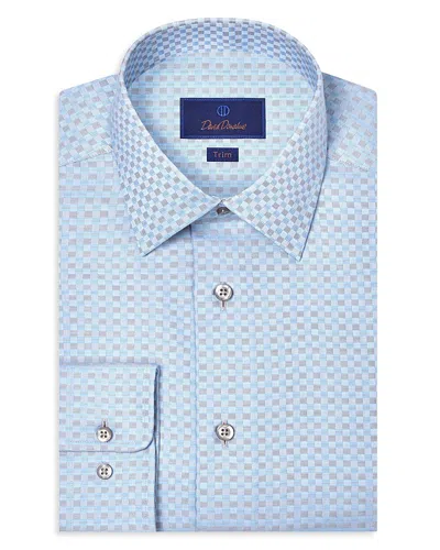 David Donahue Trim Fit Dobby Check Dress Shirt In Multi