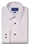 David Donahue Trim Fit Dobby Check Dress Shirt In Multi