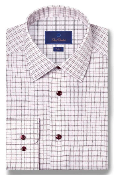 David Donahue Trim Fit Dobby Check Dress Shirt In Multi