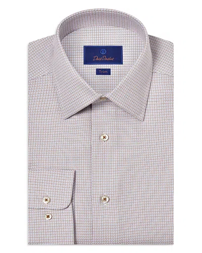 David Donahue Trim Fit Dobby Micro Check Dress Shirt