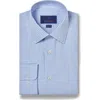 David Donahue Trim Fit Microcheck Pima Cotton Dress Shirt In Blue/white