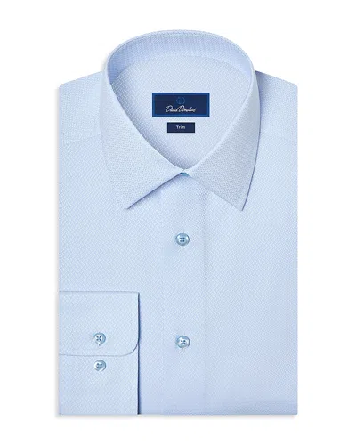 David Donahue Trim Fit Dobby Solid Dress Shirt In Blue