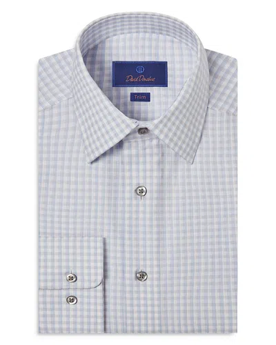 DAVID DONAHUE TRIM FIT DOBBY TWILL CHECK DRESS SHIRT