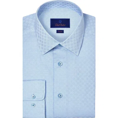David Donahue Trim Fit Dobby Twill Cotton Dress Shirt In Blue