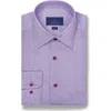 David Donahue Slim Fit Pin Dot Cotton Twill Dress Shirt In Lilac