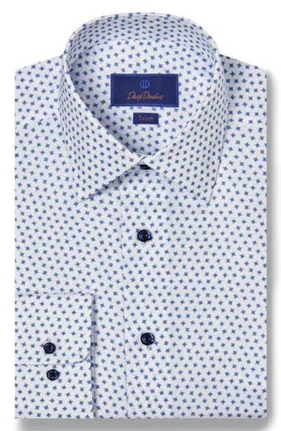 David Donahue Trim Fit Geometric Print Cotton Twill Dress Shirt In Multi