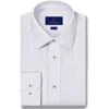 David Donahue Trim Fit Grid Check Cotton Dobby Dress Shirt In White