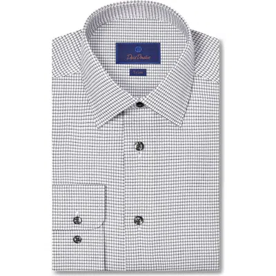 David Donahue Trim Fit Jaspé Micro Twill Cotton Dress Shirt In Blue