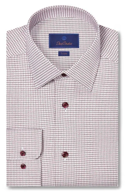 David Donahue Trim Fit Jaspé Micro Twill Cotton Dress Shirt In Multi