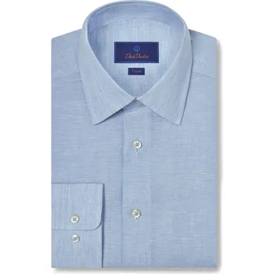 David Donahue Trim Fit Linen Dress Shirt