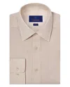 David Donahue Trim Fit Linen Solid Dress Shirt
