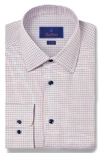 David Donahue Trim Fit Micocheck Textured Cotton Dobby Dress Shirt In Multi