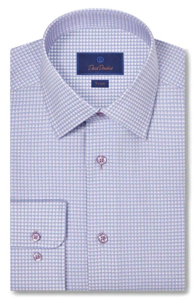 David Donahue Trim Fit Micro Check Dobby Dress Shirt In Blue
