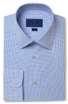 David Donahue Slim Fit Dobby Micro Check Cotton Dress Shirt In Blue