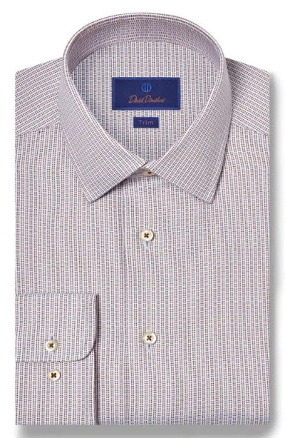 David Donahue Trim Fit Micro Dobby Cotton Dress Shirt In Pink