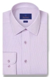 David Donahue Trim Fit Micro Dobby Cotton Dress Shirt In Purple