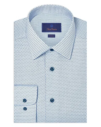 David Donahue Trim Fit Micro Dobby Dress Shirt In Green