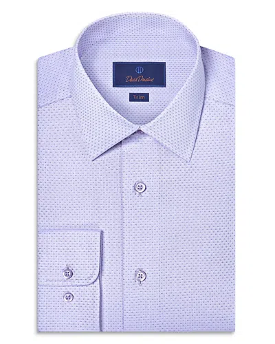 David Donahue Trim Fit Micro Dobby Dress Shirt In Purple