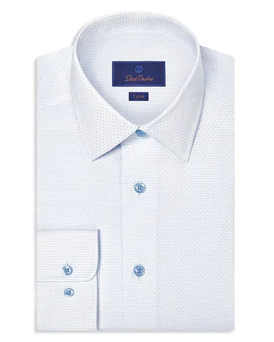 David Donahue Trim Fit Micro Dobby Dress Shirt In White