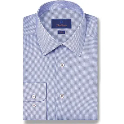 David Donahue Trim Fit Micro Geometric Cotton Dress Shirt In Animal Print