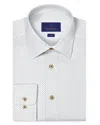 David Donahue Trim Fit Micro Geometric Print Dress Shirt In Multi
