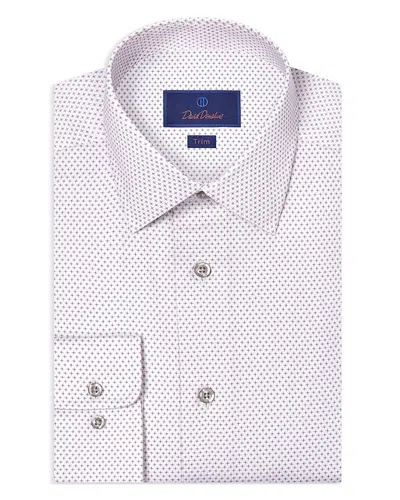 David Donahue Trim Fit Micro Geometric Print Dress Shirt In Multi