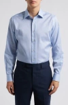 David Donahue Micropattern Pima Cotton Dobby Button-up Shirt In Blue/sky