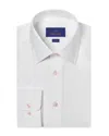 David Donahue Trim Fit Micro Texture Dobby Dress Shirt In White