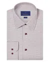 David Donahue Trim Fit Micro Twill Check Dress Shirt In Animal Print