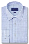 David Donahue Trim Fit Microcheck Cotton Poplin Dress Shirt In Multi