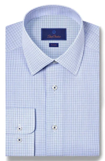 David Donahue Trim Fit Microcheck Cotton Poplin Dress Shirt In Multi