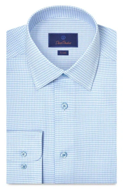 David Donahue Trim Fit Microcheck Stretch Cotton Twill Dress Shirt In Animal Print
