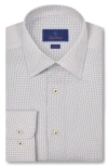 David Donahue Trim Fit Microdot Print Dress Shirt In Multi