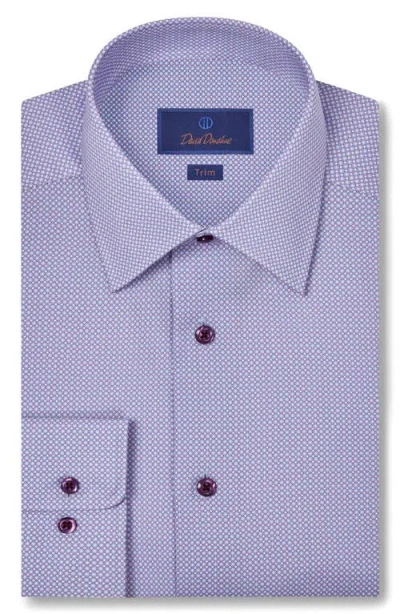 David Donahue Trim Fit Microgeometric Print Dress Shirt In Blue