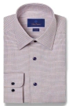 David Donahue Trim Fit Micropattern Cotton Dobby Dress Shirt In Multi