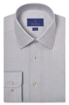 David Donahue Trim Fit Micro Dobby Dress Shirt In Dune/blue