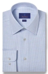 David Donahue Trim Fit Medallion Print Pima Cotton Oxford Cloth Dress Shirt In Sky/blue